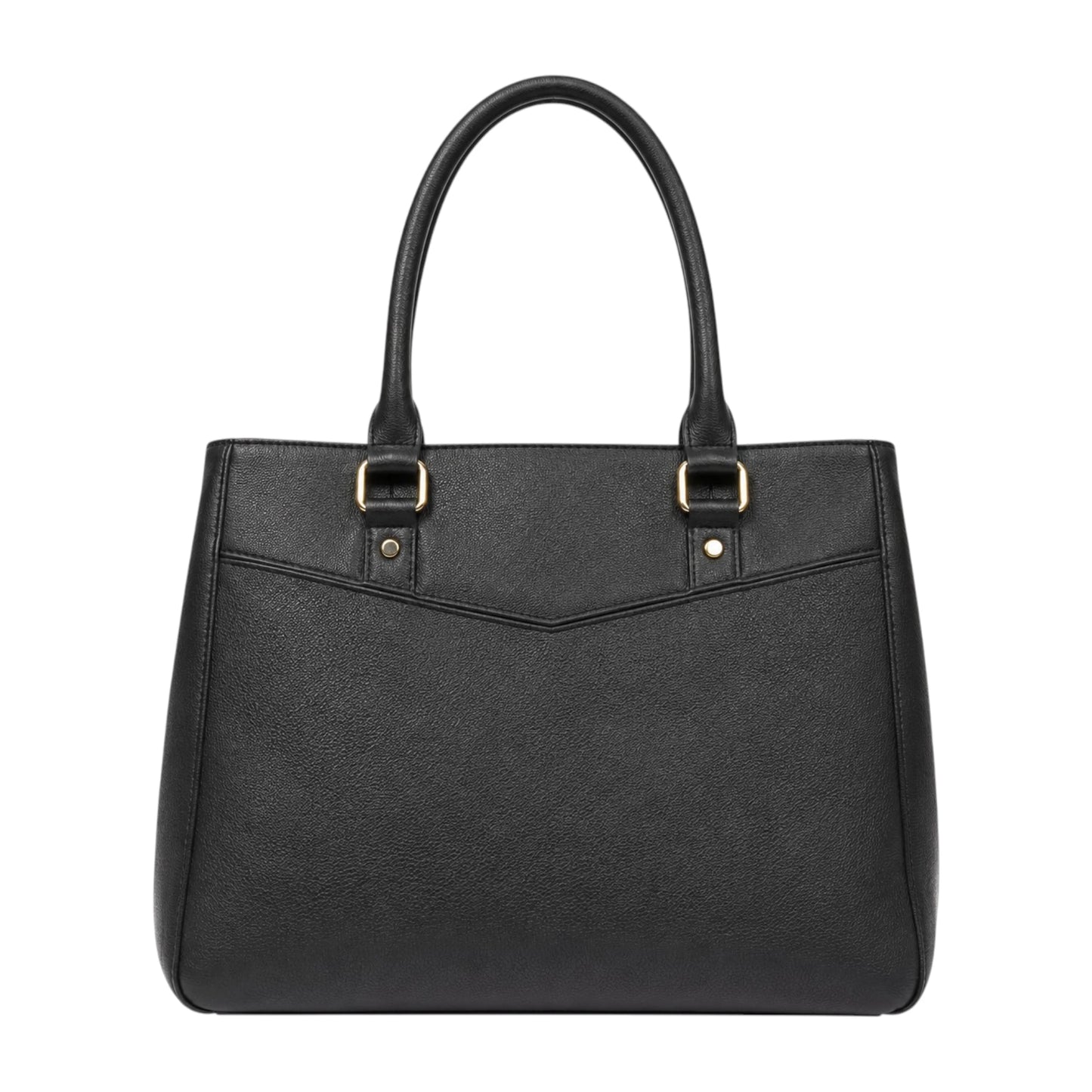 Arovia Women's Black Leather Structured Tote Handbag