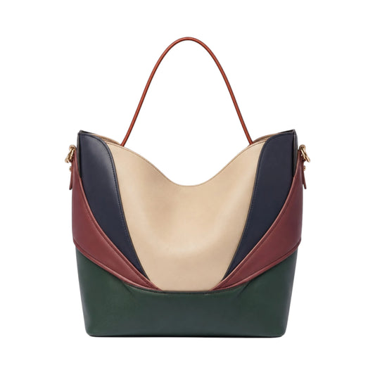 Arovia Color Block Leather Shoulder Handbag