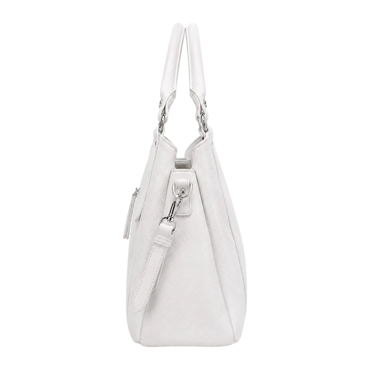 Arovia White Leather Handbag for Women