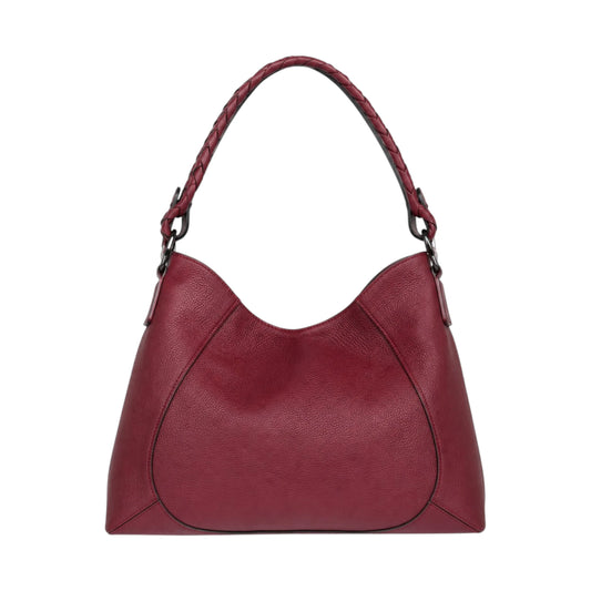 Arovia Women's Burgundy Leather Shoulder Handbag